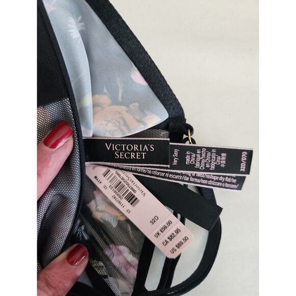 Victoria's Secret Very Sexy Corset Top 32D Dark Floral Fairygoth Grunge NWT - Picture 7 of 8